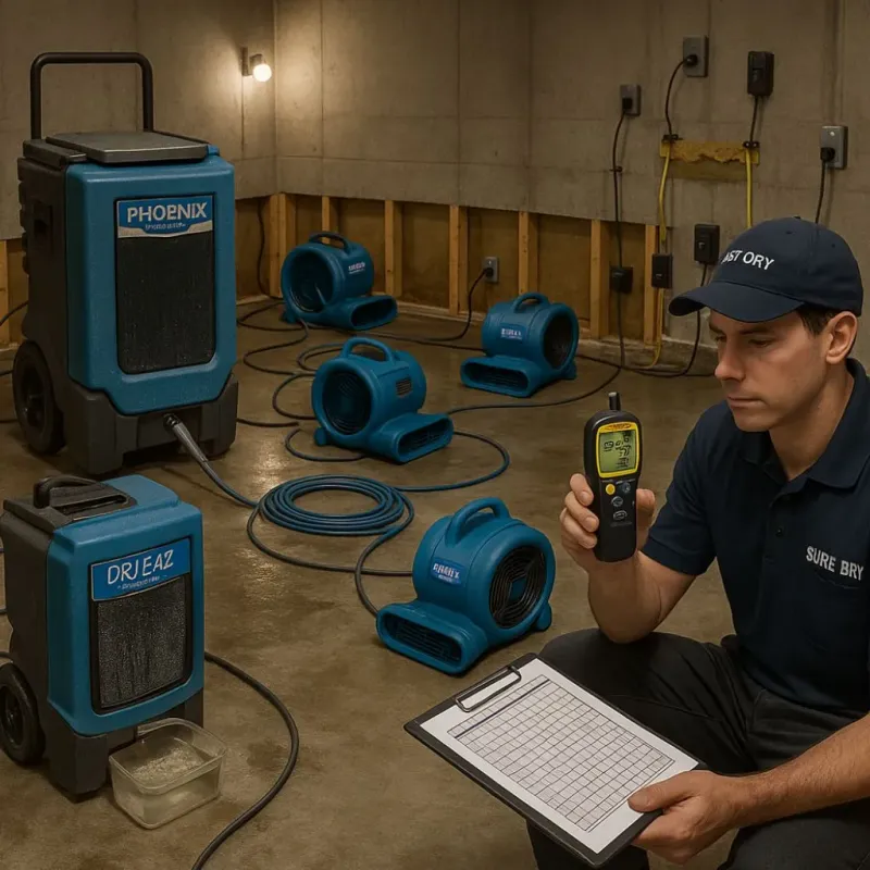 Structural Drying and Dehumidification process in Indianola, WA